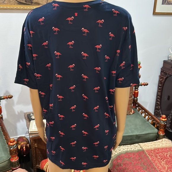 Christmas Flamingo 🦩 Denim & Flower (Ricky Singh) Navy blue tee-shirt. - Picture 4 of 6